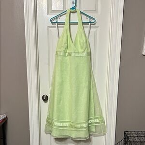 Elegant Green Halter Dress